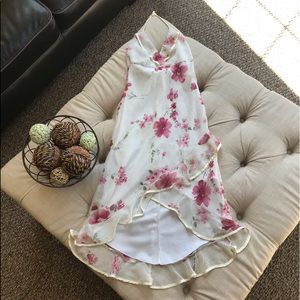 White Floral Halter Dress
